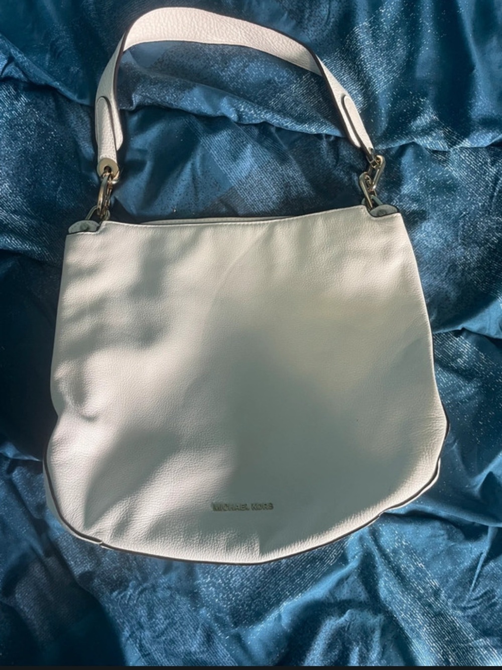Michael Kors Leather Shoulder Bag with Gold Hardware